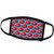 3dRose Monogram Initial K in Red Spots Over Blue Background - Face Covers -fc-240939-2-