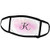 3dRose Image of Pink Watercolor K Monogram - Face Covers -fc-305580-3-