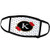 3dRose Letter K Monogram Black and White Polka dots with red Roses. - Face Covers -fc-317352-3-