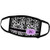 3dRose InspirationzStore Monograms - Personal Initial K Monogrammed Pink Black and White Damask Pattern Girly Stylish Personalized Letter - Face Masks -fm-154386-2-