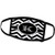 3dRose BrooklynMeme Designs - Black and White Chevron Monogram Initial K - Face Masks -fm-222073-2-
