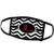 3dRose BrooklynMeme Designs - Black and White Chevron Monogram red Initial L - Face Masks -fm-252171-2-