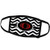 3dRose BrooklynMeme Designs - Black and White Chevron Monogram red Initial O - Face Masks -fm-252174-3-