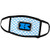3dRose BrooklynMeme Designs - Blue Pattern Monogram Initial K - Face Masks -fm-252284-3-