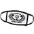 3dRose Alexis Design - Monogram Auto Car - Laurel Wreath Steering Wheel Two Elegant Cars. Alluring Letter K - Face Masks -fm-297423-3-