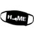 3dRose Stamp City - Typography - Home with New York State as The O. Black Background. - Face Masks -fm-324172-2-