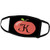 3dRose Stamp City - Typography - Monogram Letter K Inside a red Apple on a Black Background. - Face Masks -fm-324763-2-