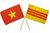 AES 12x18 12"x18" Wholesale Combo North  and  South Vietnam Stick Flag