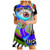 Women O-Neck Tie Vintage Printed Summer Shift Dress Casual Short Sleeve Loose Knee-Length Dresses Women O-Neck Tie Vintage Printed Summer Shift Dress Casual Short Sleeve Loose Knee-Length Dresses