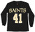 Outerstuff NFL Youth Boys New Orleans Saints Alvin Kamara Long Sleeve Mainliner Tee Black -Large -14-16--