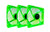 Apevia CF312SL-UGN 120mm 4pin Molex + 3pin Motherboard Silent Green LED Case Fan (3-pk)