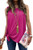 MODARANI Knot Twisted Front Sleeveless Shirt for Women Rose Loose Tank Tops Solid Color Round Neck Tunics L MODARANI Knot Twisted Front Sleeveless Shirt for Women Rose Loose Tank Tops Solid Color Round Neck Tunics L