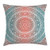 Ambesonne Teal and Coral Throw Pillow Cushion Cover, Ombre Mandala Art Antique Gypsy Stylized Folk Pattern Mystical Cosmos Image, Decorative Square Accent Pillow Case, 16 X 16 Inches, Teal Coral