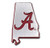 University of Alabama - State Shaped Shiny Chrome METAL Auto Emblem (with crimson trim)