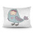 GULTMEE Throw Pillow Cushion Cover Russian Folklore and Mythology Childish Sirin Bird Character with Pink Heart Cartoon Decorative Standard Queen Size Printed Pillowcase 14"x20".