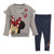 Disney Minnie Mouse Toddler Girls Fleece Pullover Sweatshirt Legging Set Grey 5T