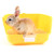 Small Animal Potty Trainer Corner Litter Toilet for Hamster Gerbil Bunny Chinchilla Guinea Pig Ferret -E Yellow-