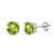 Sterling Silver Peridot 7mm Round-Cut Solitaire Stud Earrings