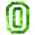 Athletic School Font O Initial - Vinyl Decal Sticker - 8.75" x 12" - Green Flames