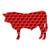 Angus Cow Cattle - Vinyl Decal Sticker - 17" x 10.75" - Red Engine Turn