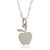 Sterling Silver Tiny Apple Flat Charm Necklace 18"