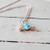 Sterling Silver Butterfly Charm Necklace with December Birthstone 18" -tiny size-
