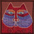Laurel Burch Red Cat On Aida Counted Cross Stitch Kit-5x5 14 Count