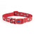 Ancol Nylon Adjustable Reflective Collar Paw N Bone Red 45-70cm Sz 5-10