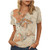 Hmazy O Neck Short Sleeve T Shirts Tie-Dyed Printed Women's Tops Casual Loose Shirt Blouse Tunic Top Beige