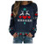 FUNEY Christmas Pattern Print Pullover Sweatshirt O-Neck Loose Casual Long Sleeves Pullover Tops Blouse for Women Black