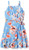 Speechless Girls' Sleeveless Ruffled Dress Blue-Coral 7