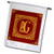 3dRose Alexis Design - Monogram Red Ornament - Beautiful Ornamental Burgundy Yellow Monogram. Great Initial G - 12 x 18 inch Garden Flag -fl-299979-1-