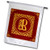 3dRose Alexis Design - Monogram Red Ornament - Beautiful Ornamental Burgundy Yellow Monogram. Pretty Initial R - 12 x 18 inch Garden Flag -fl-299990-1-