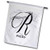 3dRose BrooklynMeme Monograms - White Marble Monogram R - Reid - 12 x 18 inch Garden Flag -fl-310087-1-