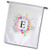 3dRose InspirationzStore - Monograms - Floral Letter E Watercolor Pink Flowers Monogram Personal Initial E - 12 x 18 inch Garden Flag -fl-316355-1-