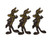 Wile E Coyote Standing Figure Embroidered Patch Set of 3