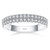 AVECON 925 Sterling Silver Anniversary Wedding Band Cubic Zirconia Engagement Ring for Women Size 7