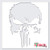 The Punisher Stencil - Scary Horror Skeleton Skull Template Best Vinyl Large Stencils for Painting on Wood Canvas Wall etc.-M -12" x 17"- Ultra Thick Exhibit Grade White Color Material