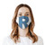 Fashion Comfortable Windproof maskRetro Denim Style Alphabet Font Pattern with Capital R Letter Blue Jean DesignPrinted Facial decorations for adult