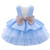 Embroidered Sequins Bowknot Flower Girls Tutu Princess Backless Dress for Kids Baby Christening Baptism Communion Birthday Pageant Party Wear Formal Wedding Dresses for Toddler Blue 18-24 Months