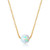 18k Gold over Sterling Silver 6mm Created Opal Necklace 16"  plus 2" Extension