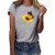 Women Graphic Tshirts Women Sunflower T Shirt Funny Wildflower Printed Graphic Causal O-Neck Tee Tops