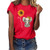 Women Graphic Tshirts Women Sunflower T Shirt Funny Wildflower Printed Graphic Causal O-Neck Tee Tops