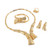 Dubai 18K Gold Plated Crystal Women Wedding Party Necklace Earring Bracelet Ring Jewelry Sets