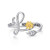 Sterling Silver Gold Tone Sunflower Initial 26 Letter Script Name Alphabet A to Z Resizable Ring for Size 5-9 -L-