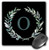 3dRose Wreath with Monogram Initial Letter O in Green on Black. - Mouse Pads -mp-337371-1-