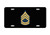 US Army Rank - Sergeant First Class E-7 - Black Aluminum License Plate