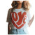 HHoo88 Creative Love Printed Women Summer Loose Blouse Casual Short Sleeve O-Neck Tee Tops Funny T-Shirt Tunic Shirt White