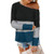 Womens Long Sleeve Tunic Tops Hessimy Women's Long Sleeve Tops O-Neck Patchwork Casual Loose T-Shirts Blouse Tunic Tops Blue