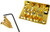 3-string Gold Hard-tail Roller-Style Bridge for Cigar Box Guitars  and  More